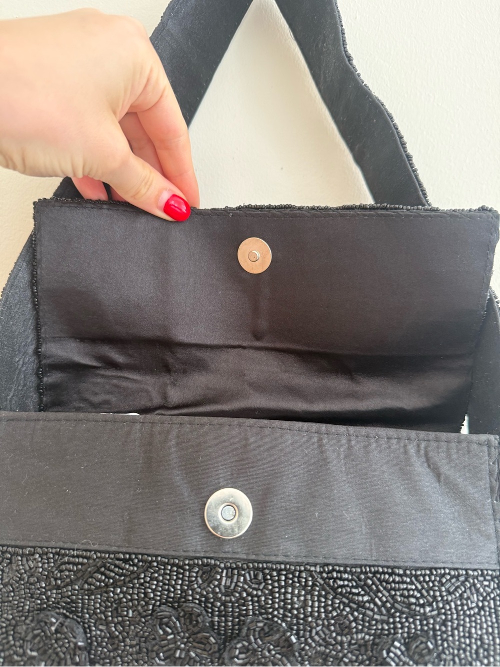 BCBGMaxAzria Black Beaded Shoulder Bag - Picture 3 of 4